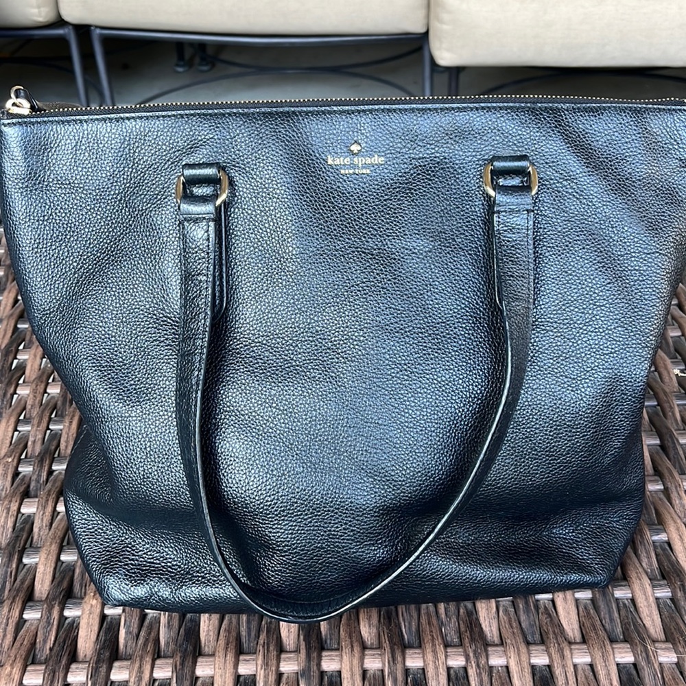Kate spade black leather tote